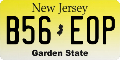 NJ license plate B56EOP