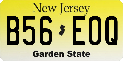 NJ license plate B56EOQ