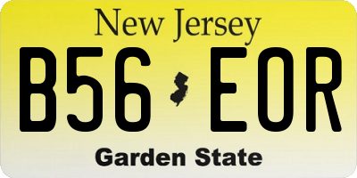 NJ license plate B56EOR