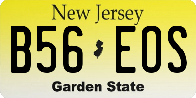 NJ license plate B56EOS
