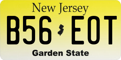 NJ license plate B56EOT