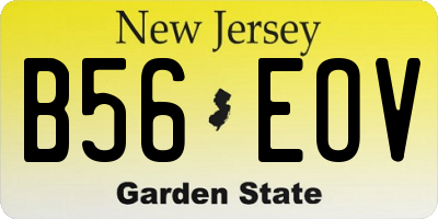 NJ license plate B56EOV