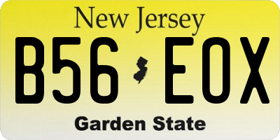 NJ license plate B56EOX