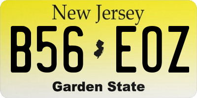 NJ license plate B56EOZ