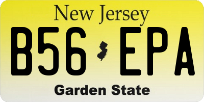 NJ license plate B56EPA