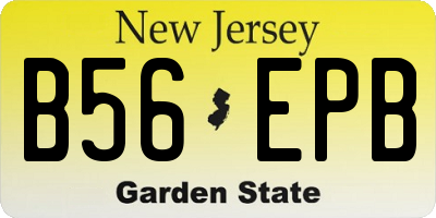 NJ license plate B56EPB