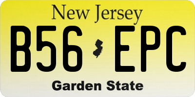 NJ license plate B56EPC