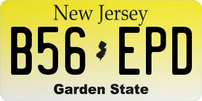 NJ license plate B56EPD