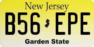 NJ license plate B56EPE