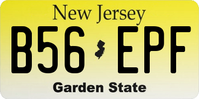 NJ license plate B56EPF