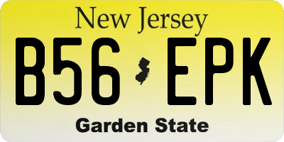 NJ license plate B56EPK