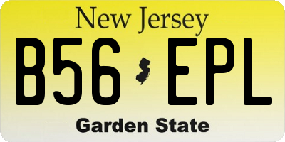 NJ license plate B56EPL