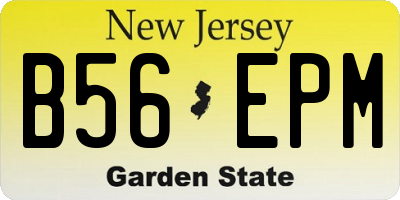 NJ license plate B56EPM