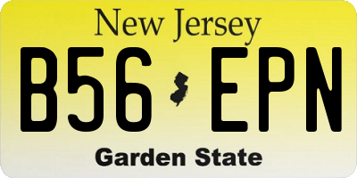 NJ license plate B56EPN