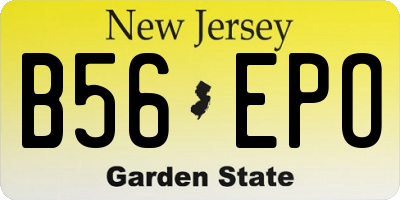 NJ license plate B56EPO