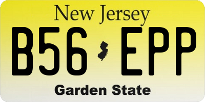 NJ license plate B56EPP