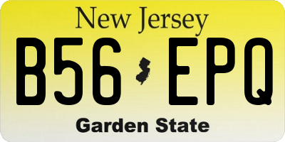 NJ license plate B56EPQ