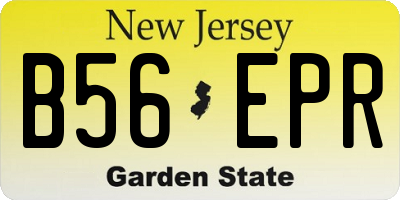 NJ license plate B56EPR