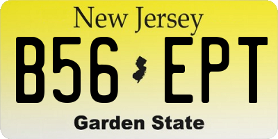 NJ license plate B56EPT