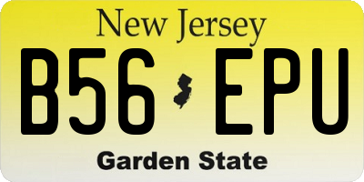 NJ license plate B56EPU