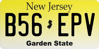 NJ license plate B56EPV