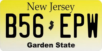 NJ license plate B56EPW