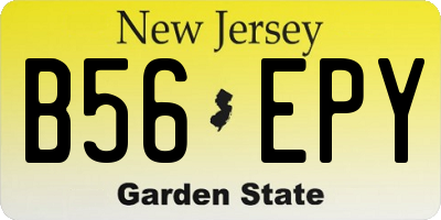 NJ license plate B56EPY