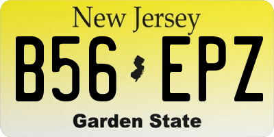 NJ license plate B56EPZ