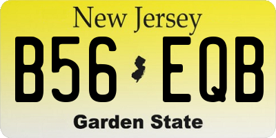 NJ license plate B56EQB