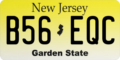 NJ license plate B56EQC