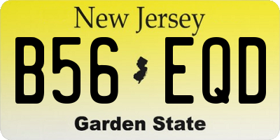 NJ license plate B56EQD
