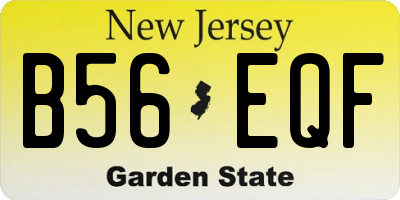 NJ license plate B56EQF