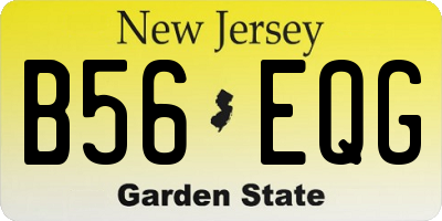 NJ license plate B56EQG