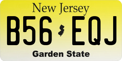 NJ license plate B56EQJ
