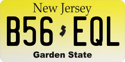 NJ license plate B56EQL