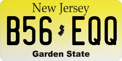 NJ license plate B56EQQ