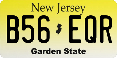 NJ license plate B56EQR