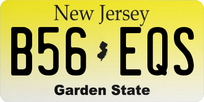 NJ license plate B56EQS