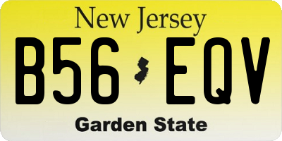 NJ license plate B56EQV