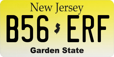 NJ license plate B56ERF