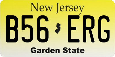 NJ license plate B56ERG