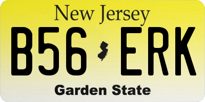 NJ license plate B56ERK