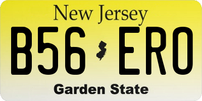NJ license plate B56ERO
