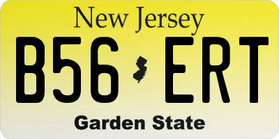 NJ license plate B56ERT