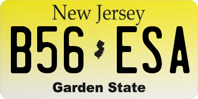 NJ license plate B56ESA