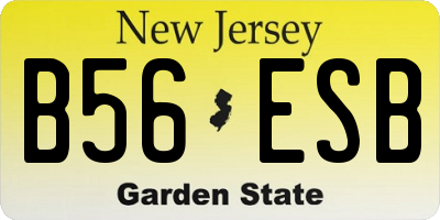 NJ license plate B56ESB