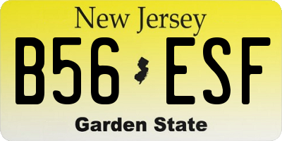 NJ license plate B56ESF