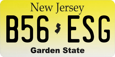 NJ license plate B56ESG