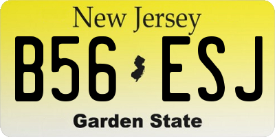 NJ license plate B56ESJ