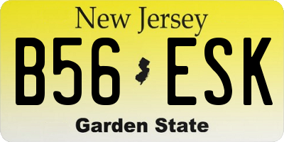 NJ license plate B56ESK